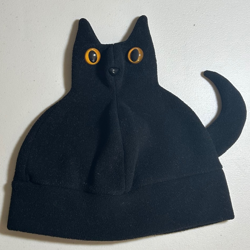 Black Cat Fleece knit hat